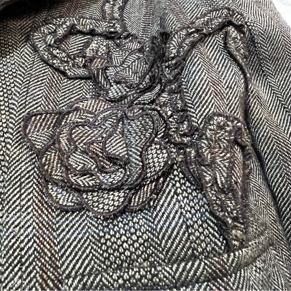Coldwater Creek Brown Tweed Embroidered Blazer with Rust Lining - Picture 11 of 11